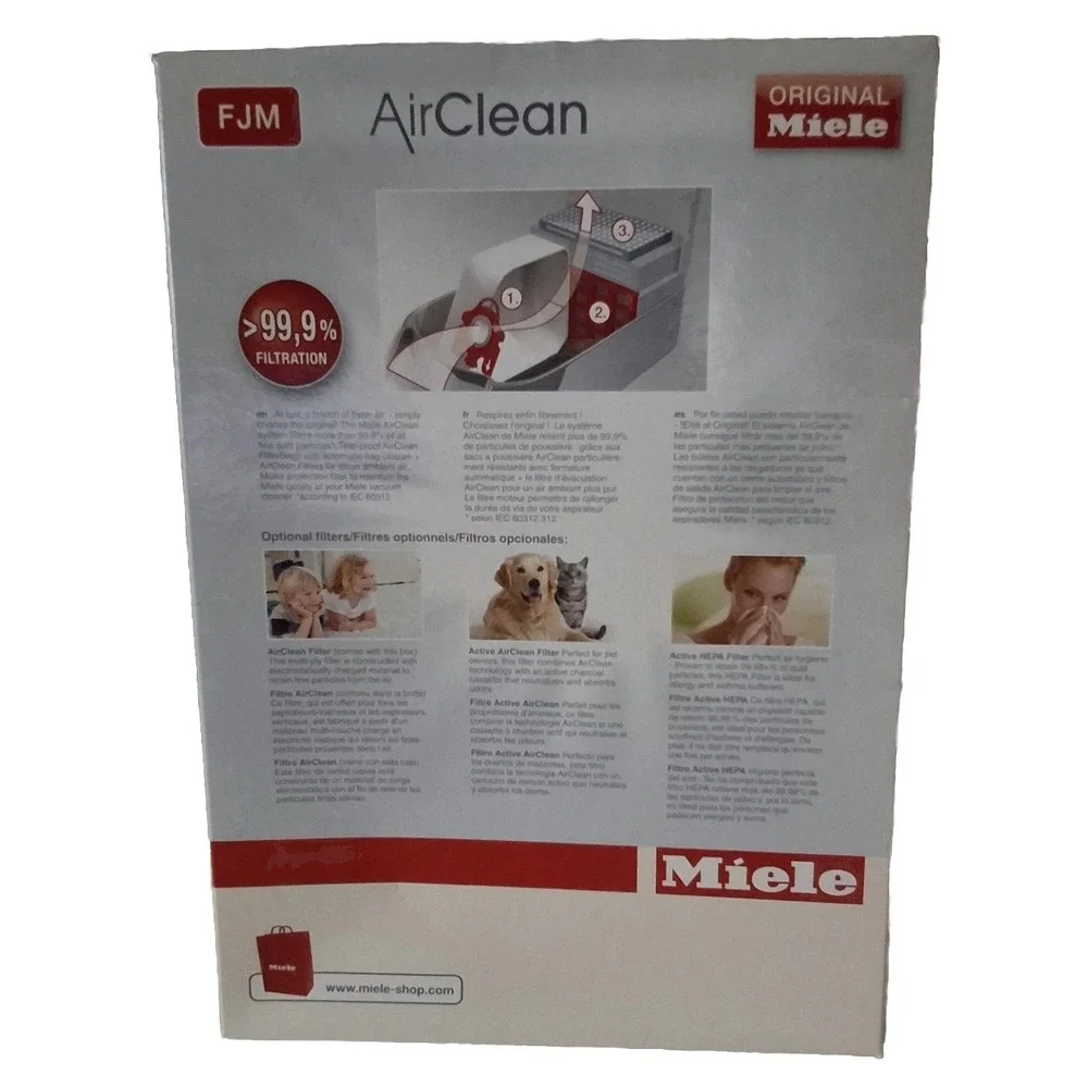 Miele FJM AirClean Filter Bags & Filters. New & Sealed. Box Of 4